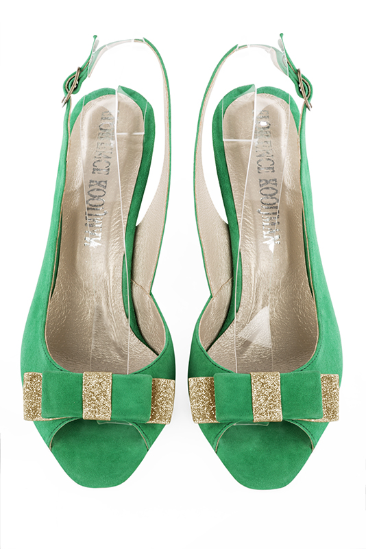 sandale talon vert emeraude